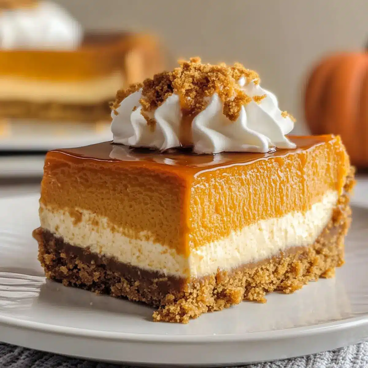 Pumpkin Cheesecake Gingersnap Crust