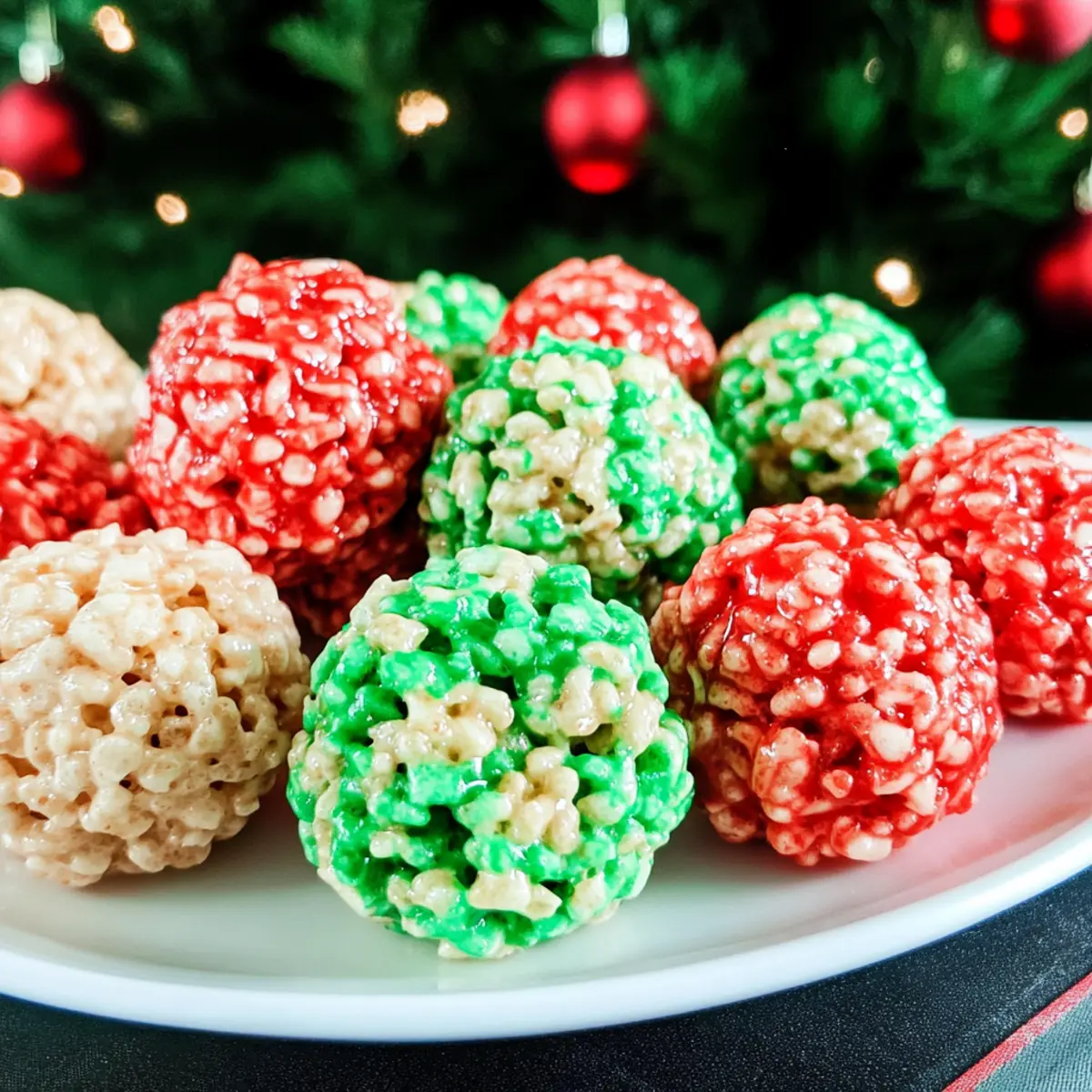 Christmas Rice Krispie Treat Bites