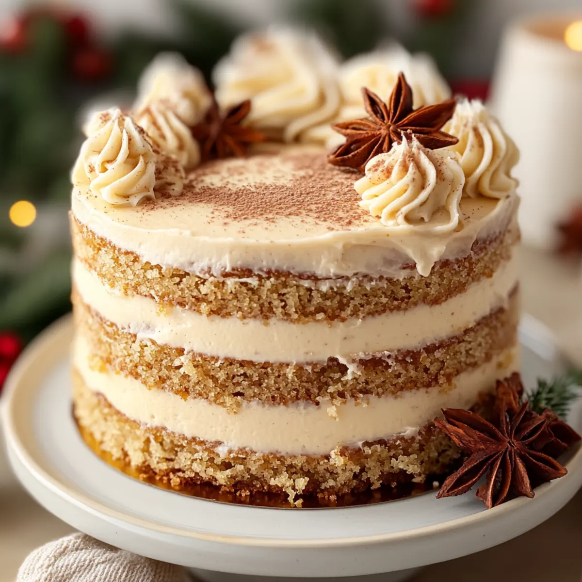 Christmas Spice Cake with Eggnog Buttercream