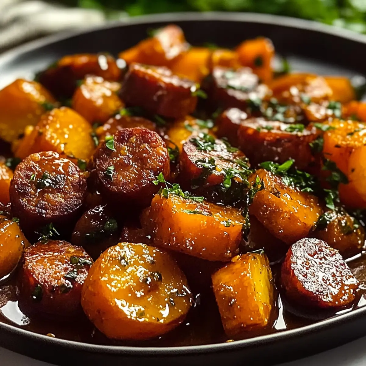 Honey Garlic Sausage Sweet Potatoes