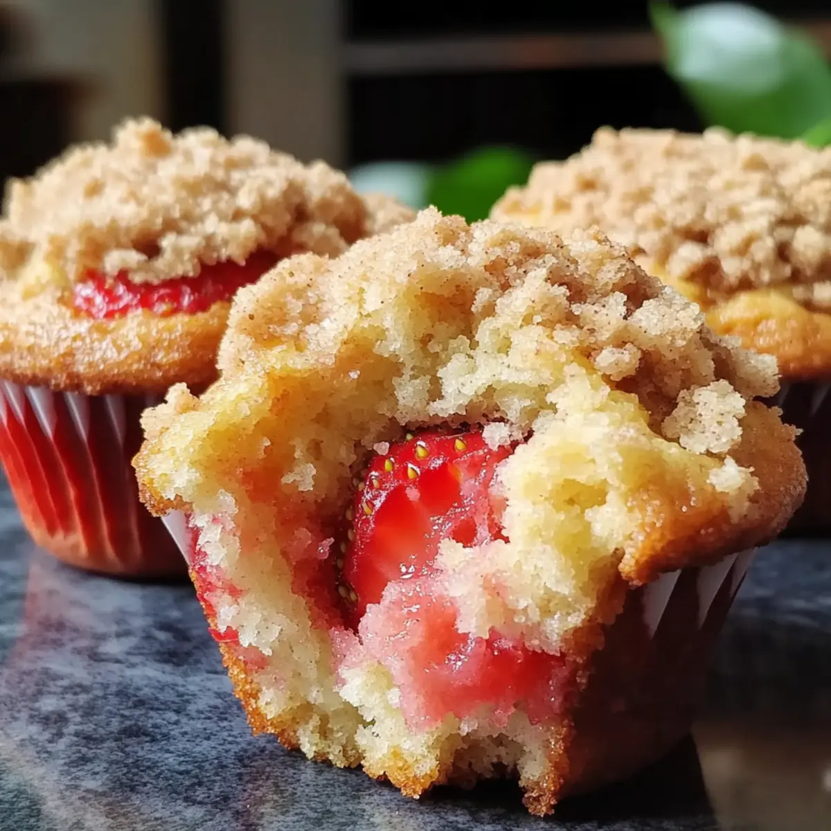 Orange Strawberry Muffins Streusel