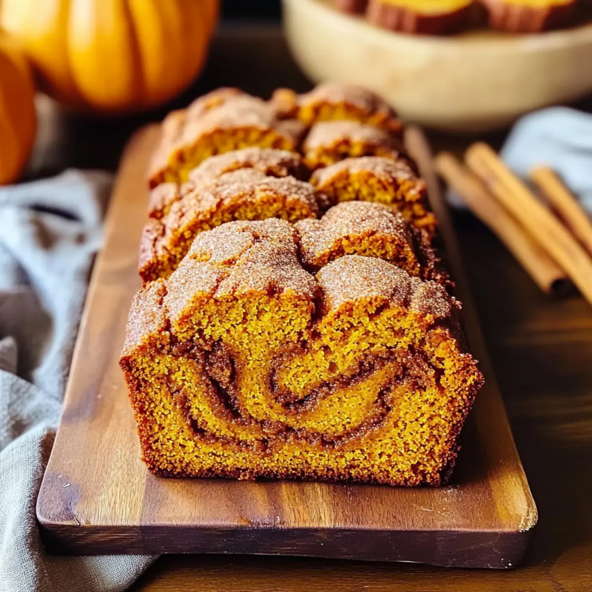 Mini Pumpkin Bread with Cinnamon Swirl