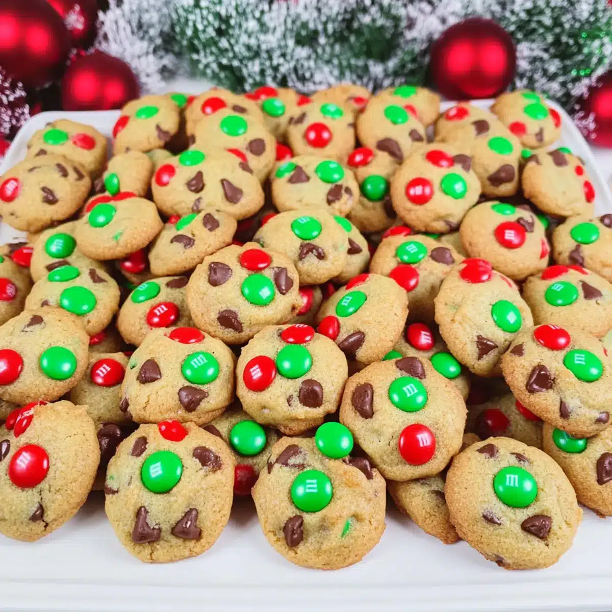 Christmas M&M Mini Cookies