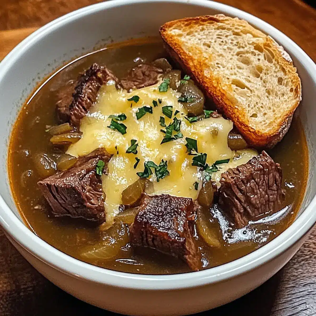 French Onion Beef Short Rib Soup