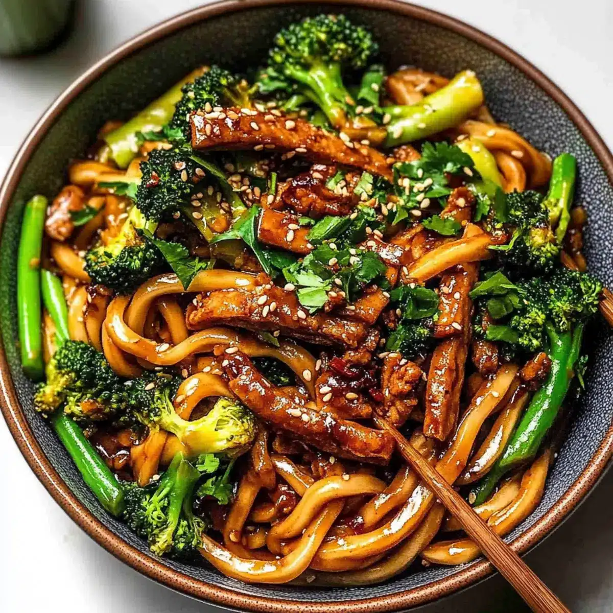 Vegan Sesame Yaki Udon Noodles