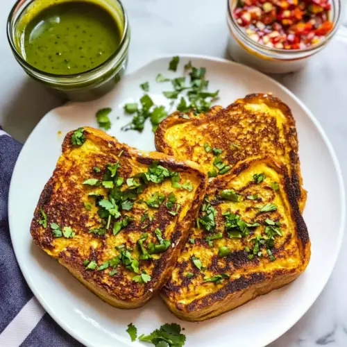 Savory Masala French Toast with Turmeric & Chili