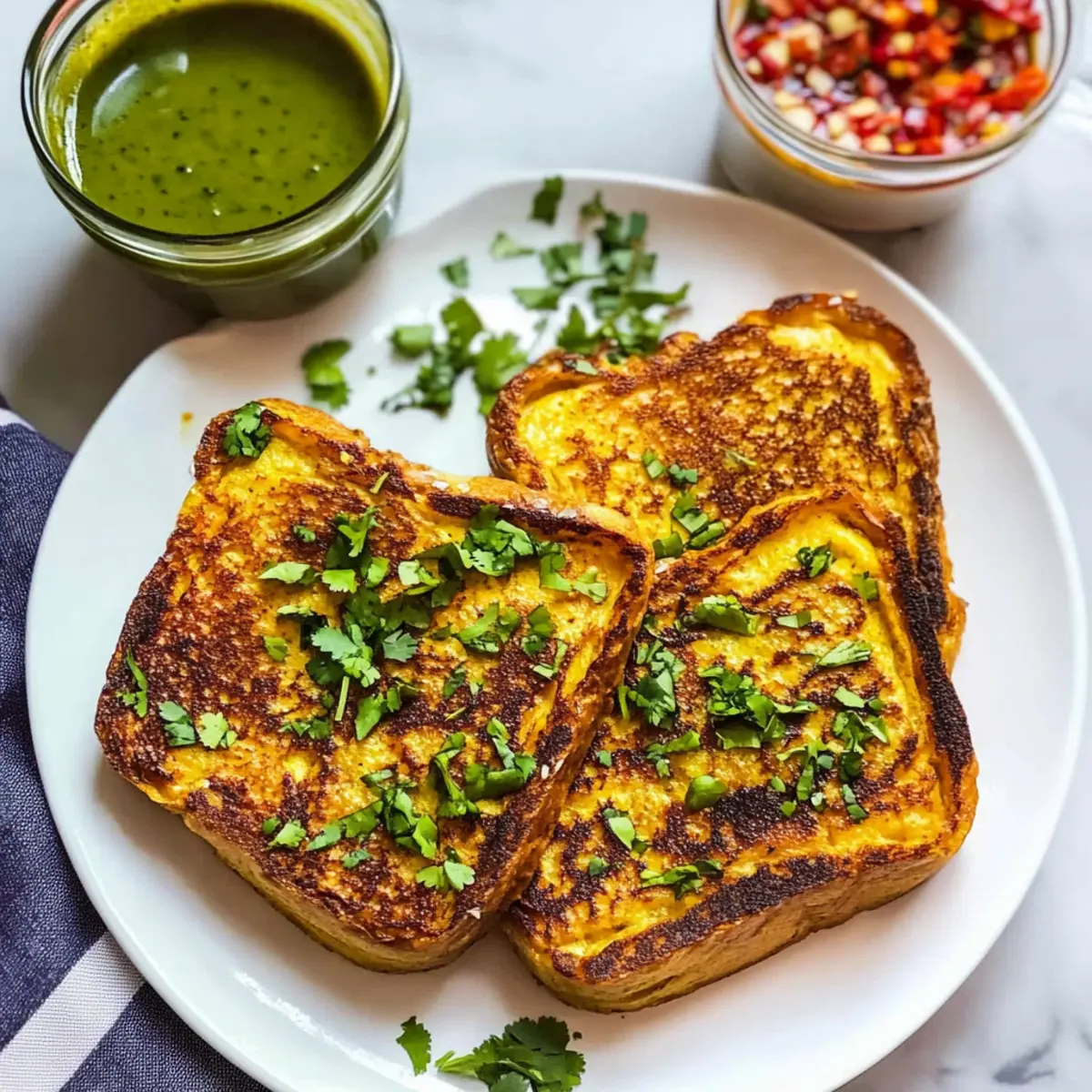 Savory Masala French Toast with Turmeric & Chili