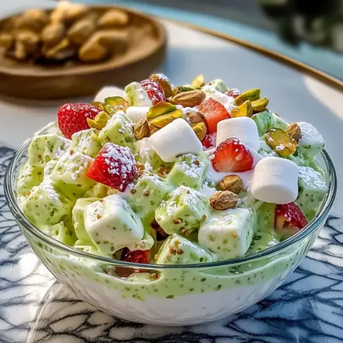 Traditional Watergate Fruit Salad with Pistachios