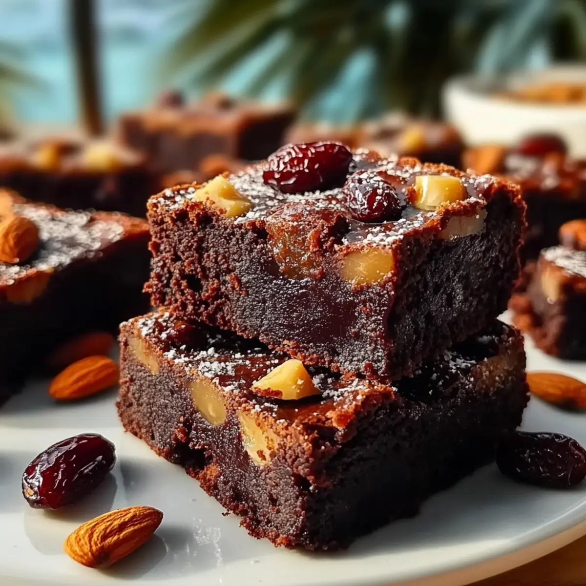 Vegan No-Bake Brownies with Dates & Nuts