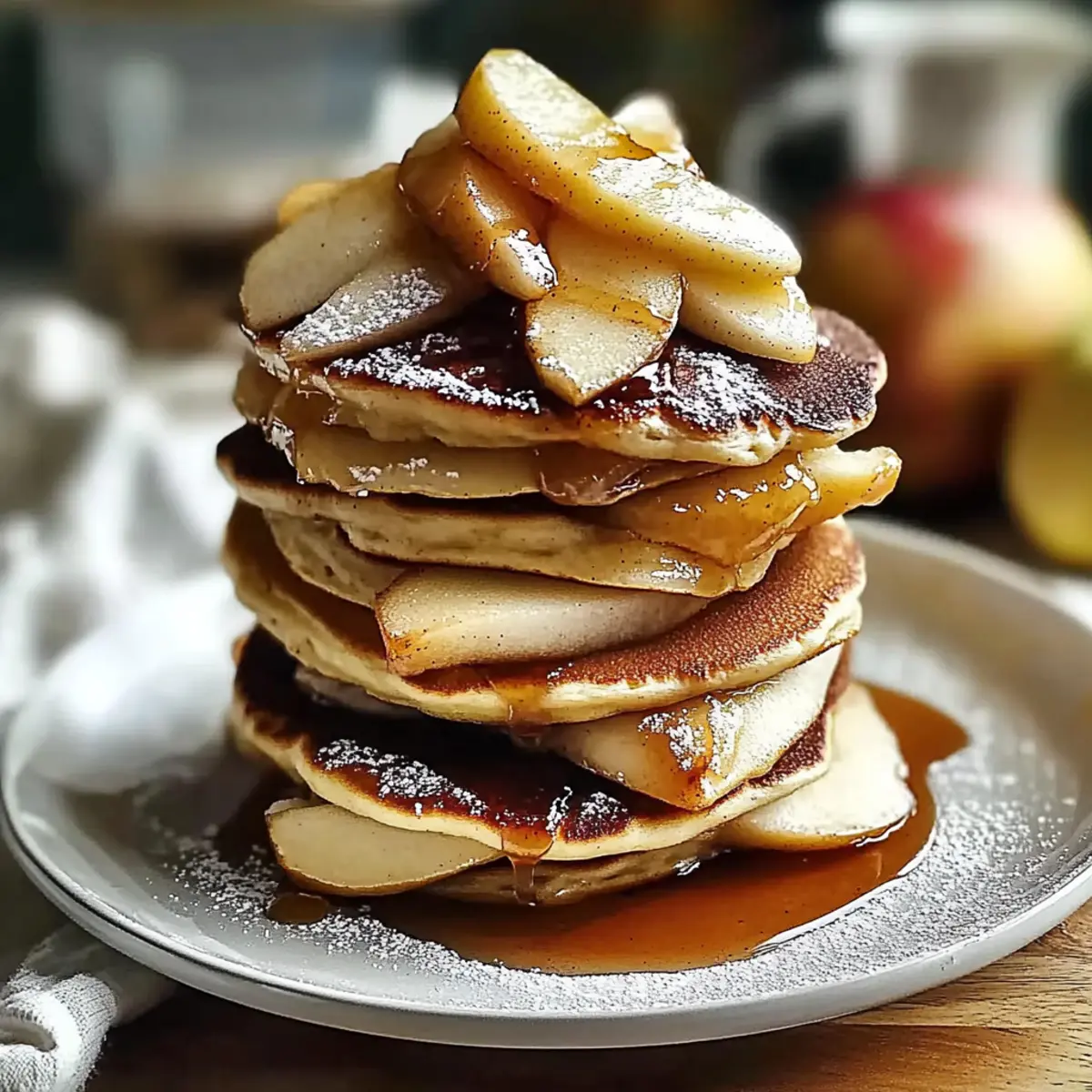 Pancakes with Healthy Caramelized Apples
