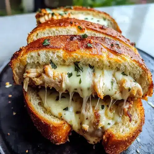 Cheesy Chicken Garlic Bread Sandwich