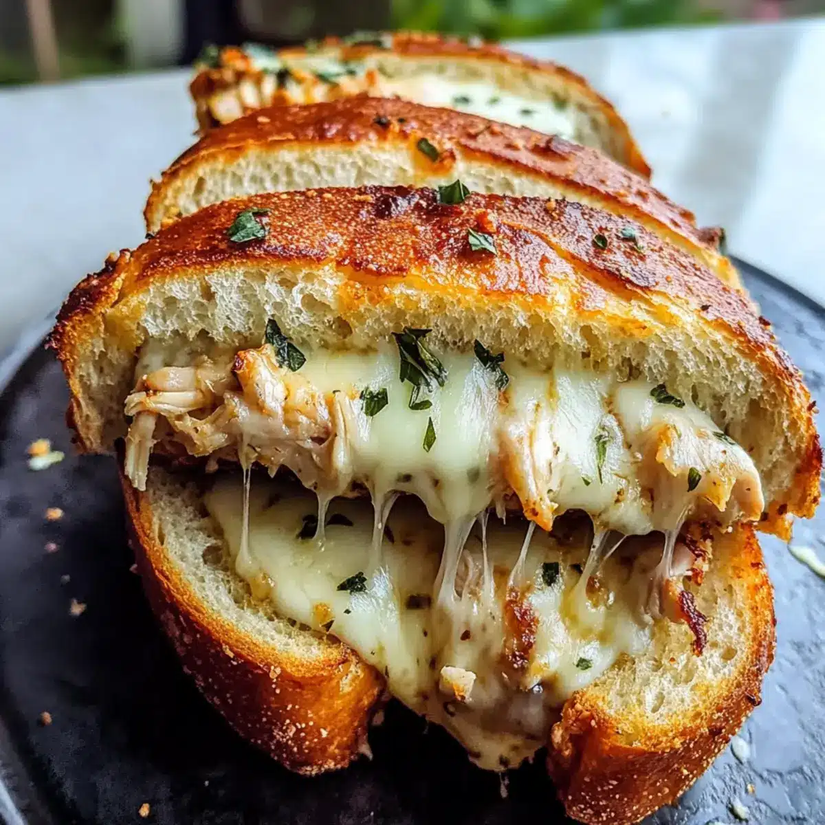 Cheesy Chicken Garlic Bread Sandwich