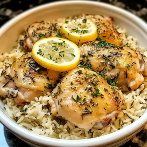 Slow Cooker Lemon Herb Chicken and Rice