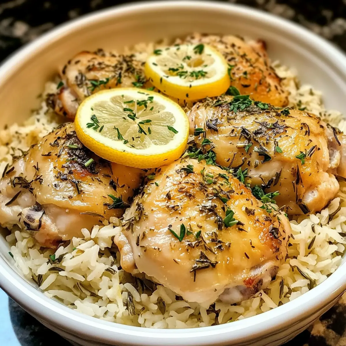 Slow Cooker Lemon Herb Chicken and Rice
