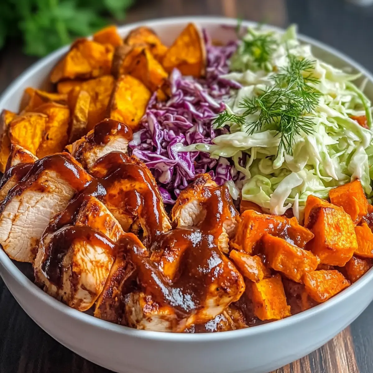 BBQ Chicken Sweet Potato Bowls