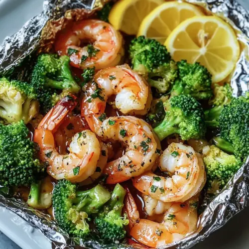 Shrimp and Broccoli Foil Packs