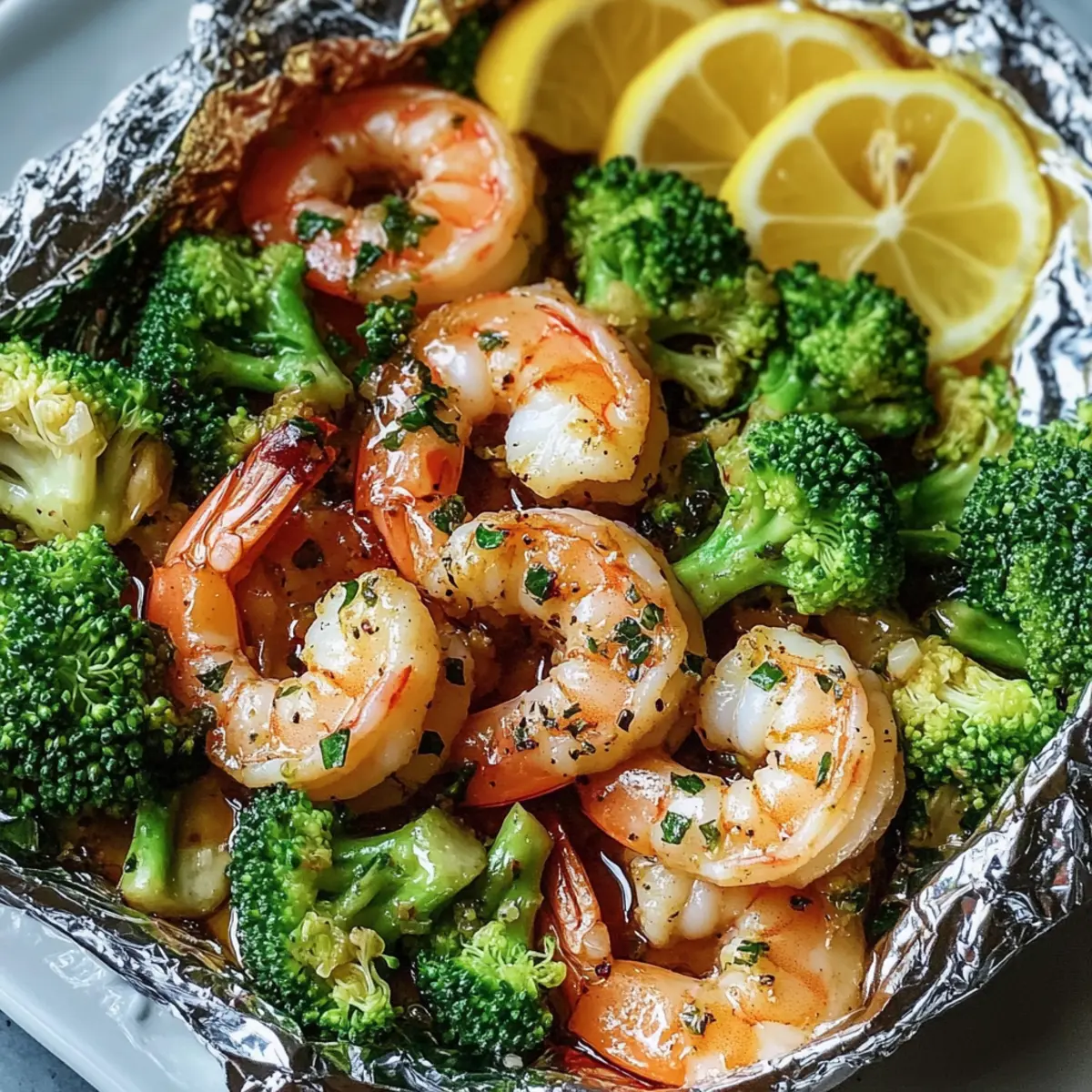 Shrimp and Broccoli Foil Packs
