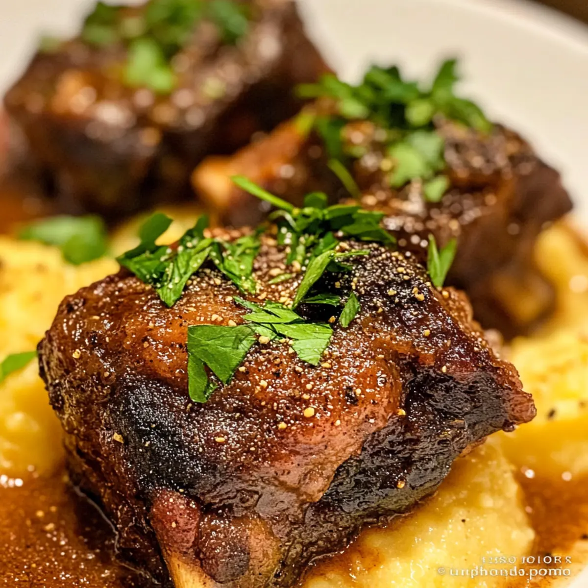 Slow Cooker Beef Short Ribs with Polenta