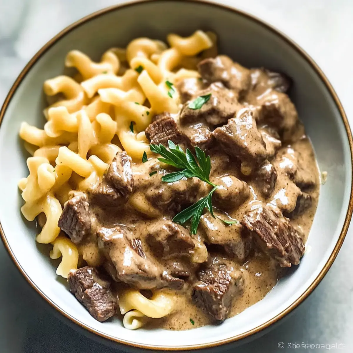 Slow Cooker Creamy Beef Stroganoff