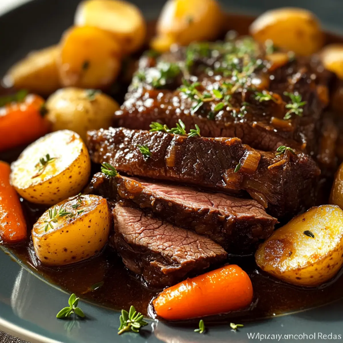 Slow Cooker Beef Roast with Potatoes and Carrots
