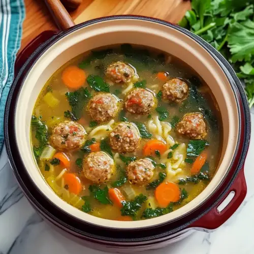 Slow Cooker Italian Wedding Soup with Meatballs Recipe