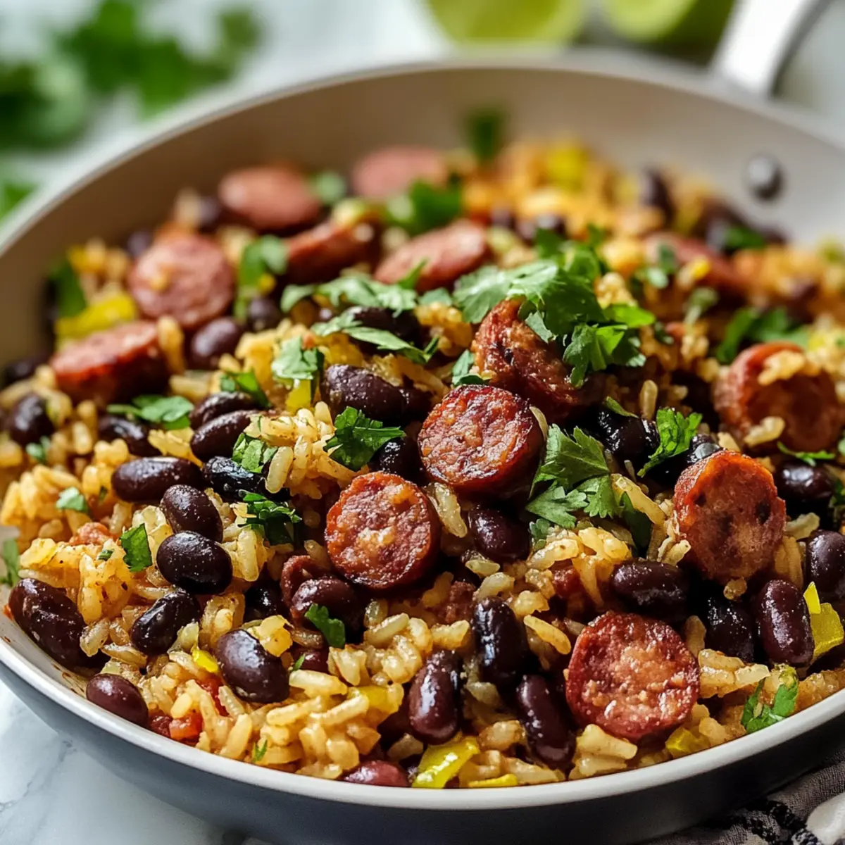 Black Beans, Sausage and Rice Skillet
