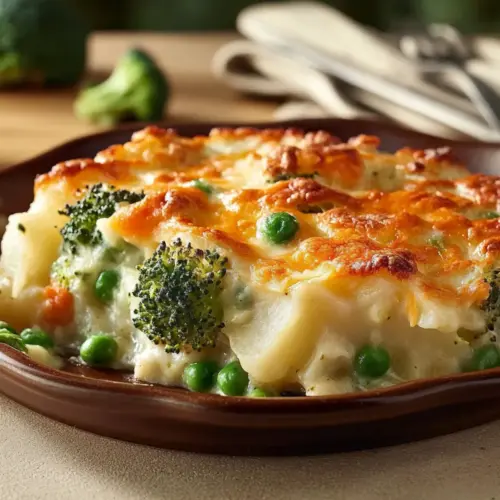 Creamy Cheesy Potato & Veggie Bake