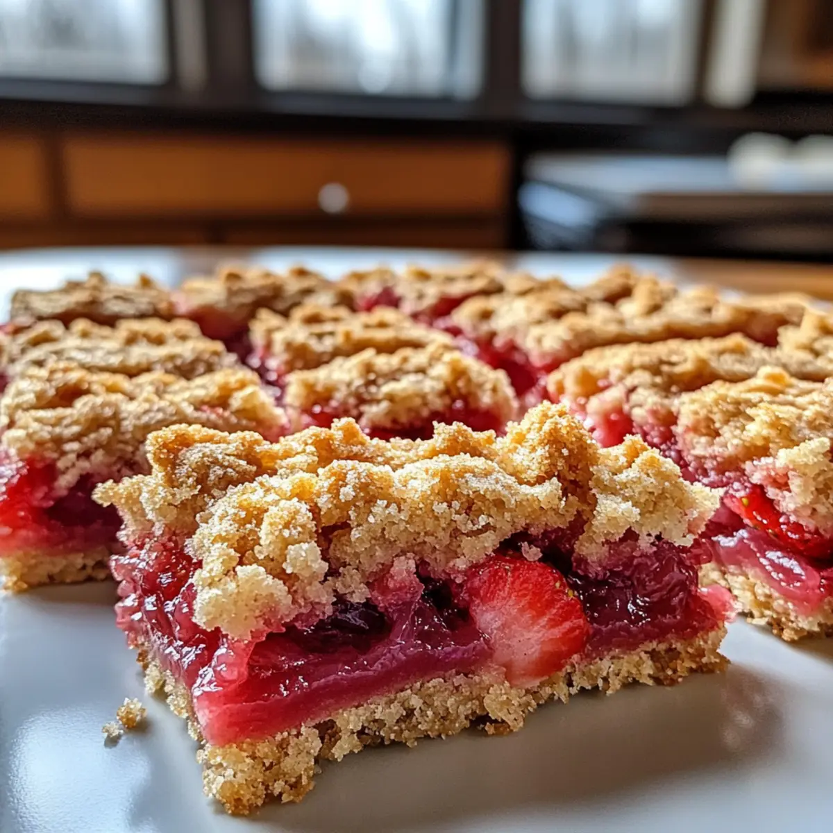 Strawberry Rhubarb Crumb Bars