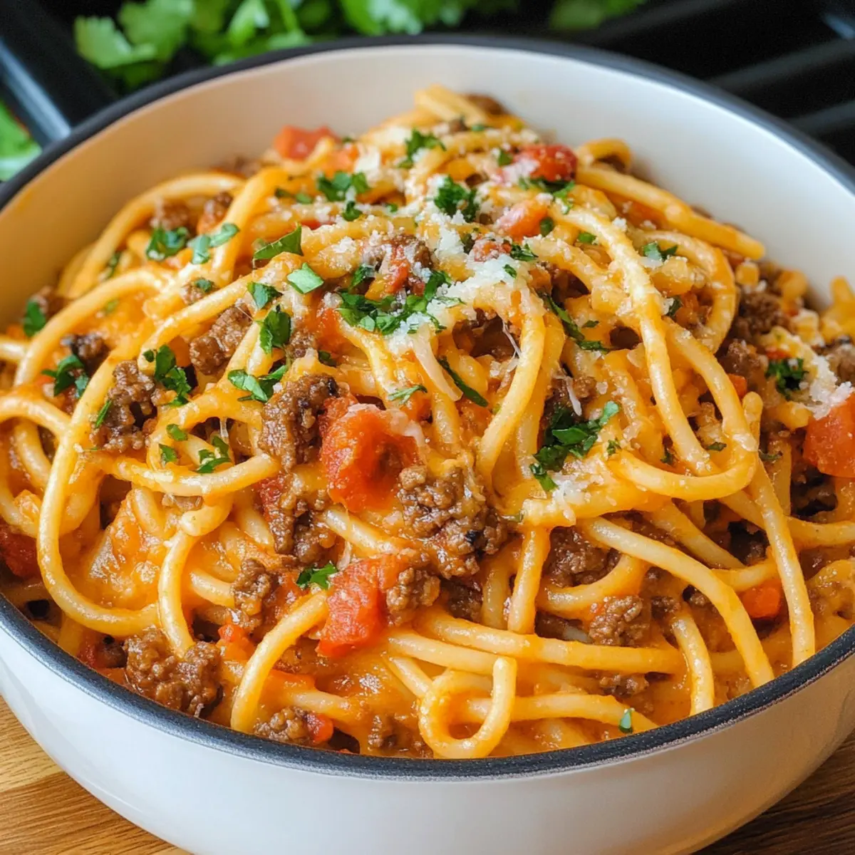 Cheesy and Flavorful Taco Spaghetti