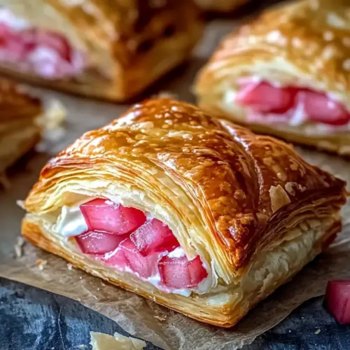 Rhubarb Cream Cheese Puff Pastries