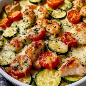 Savory Mediterranean Chicken Zucchini Bake
