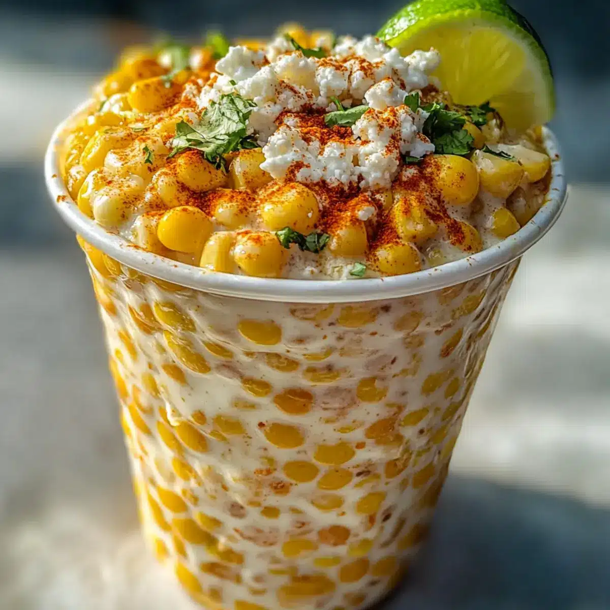 Creamy Mexican Street Corn in a Cup Esquites