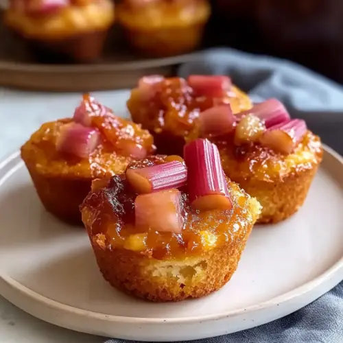 Upside Down Rhubarb Muffins