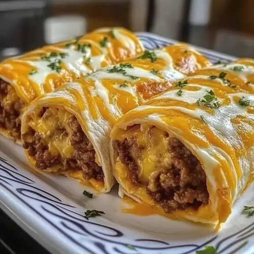 Cheesy Beef Stuffed Tortilla Wraps