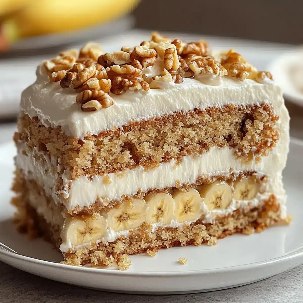 Classic Banana Walnut Cake with Cream Cheese Frosting