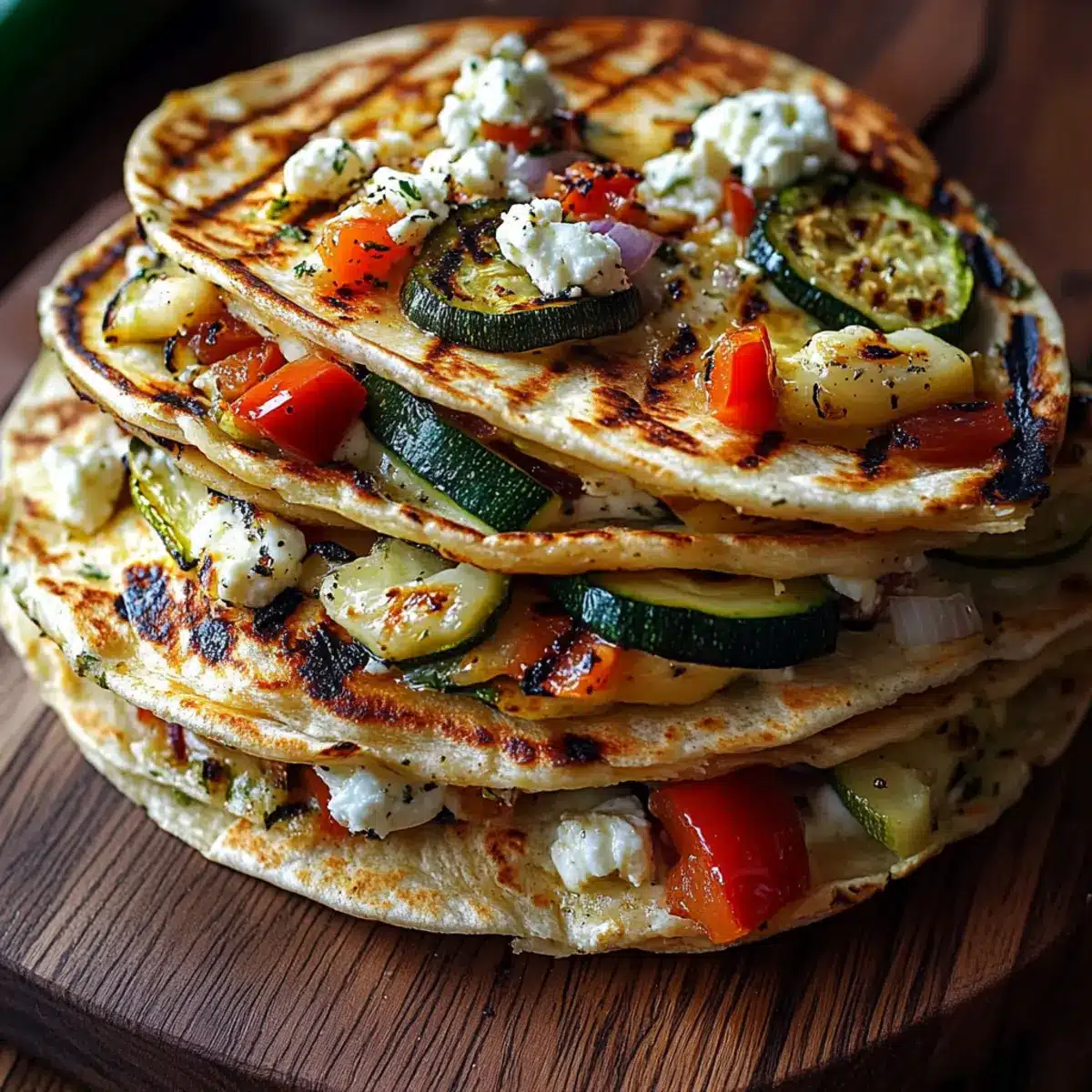 Grilled Mediterranean Veggie Quesadillas