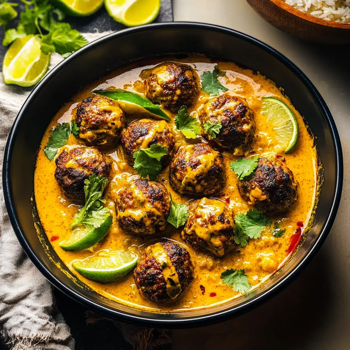 Jerk Meatballs in Coconut Curry Sauce