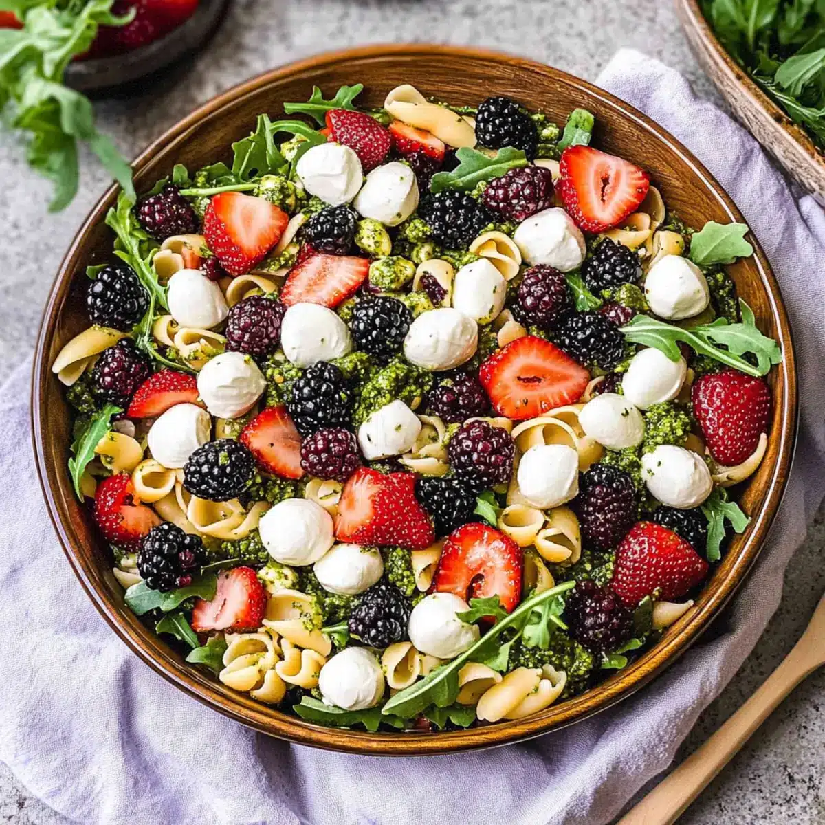 Berry Pesto Pasta Salad