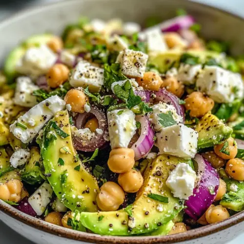 Chickpea Feta Avocado Salad
