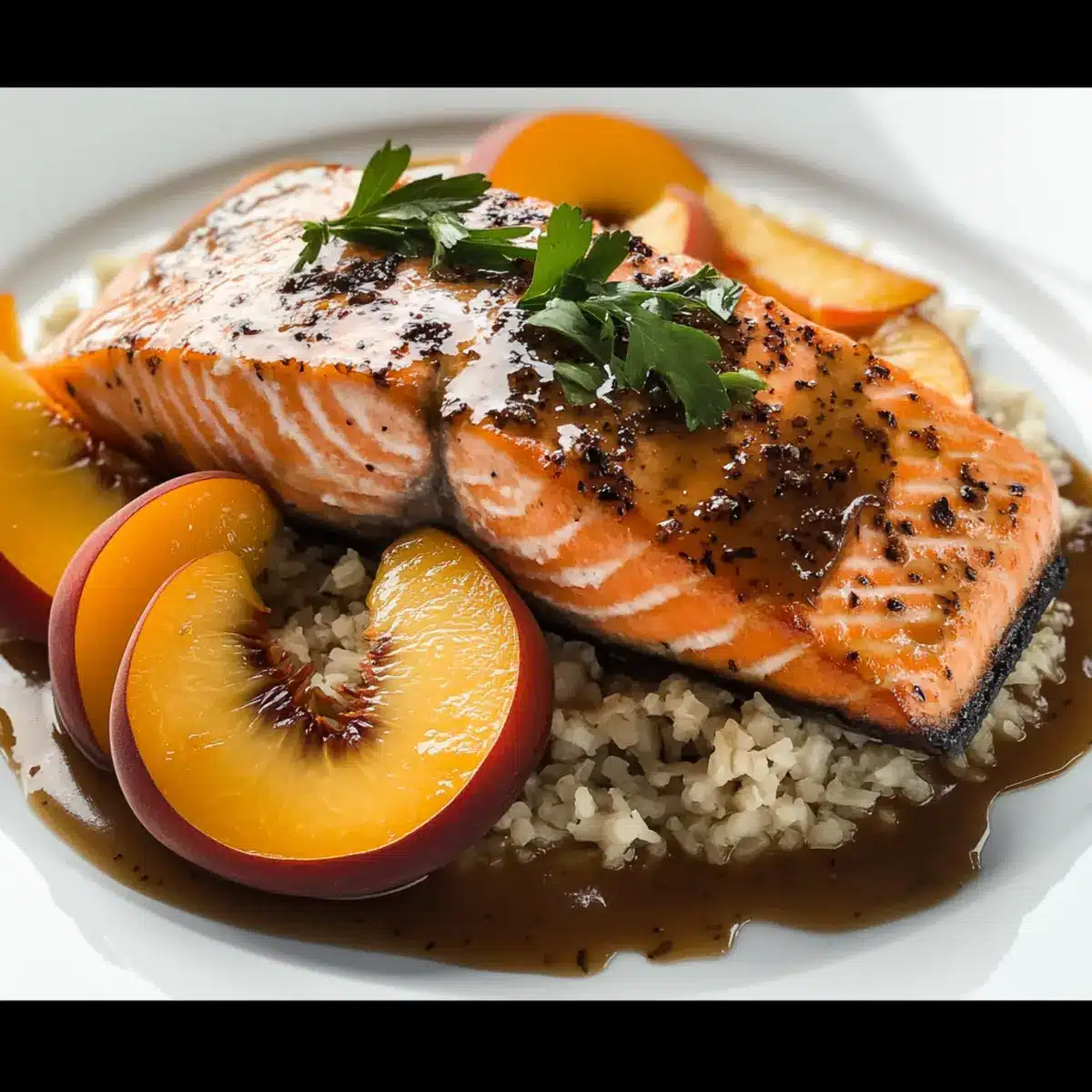 Bourbon Peach Roasted Salmon