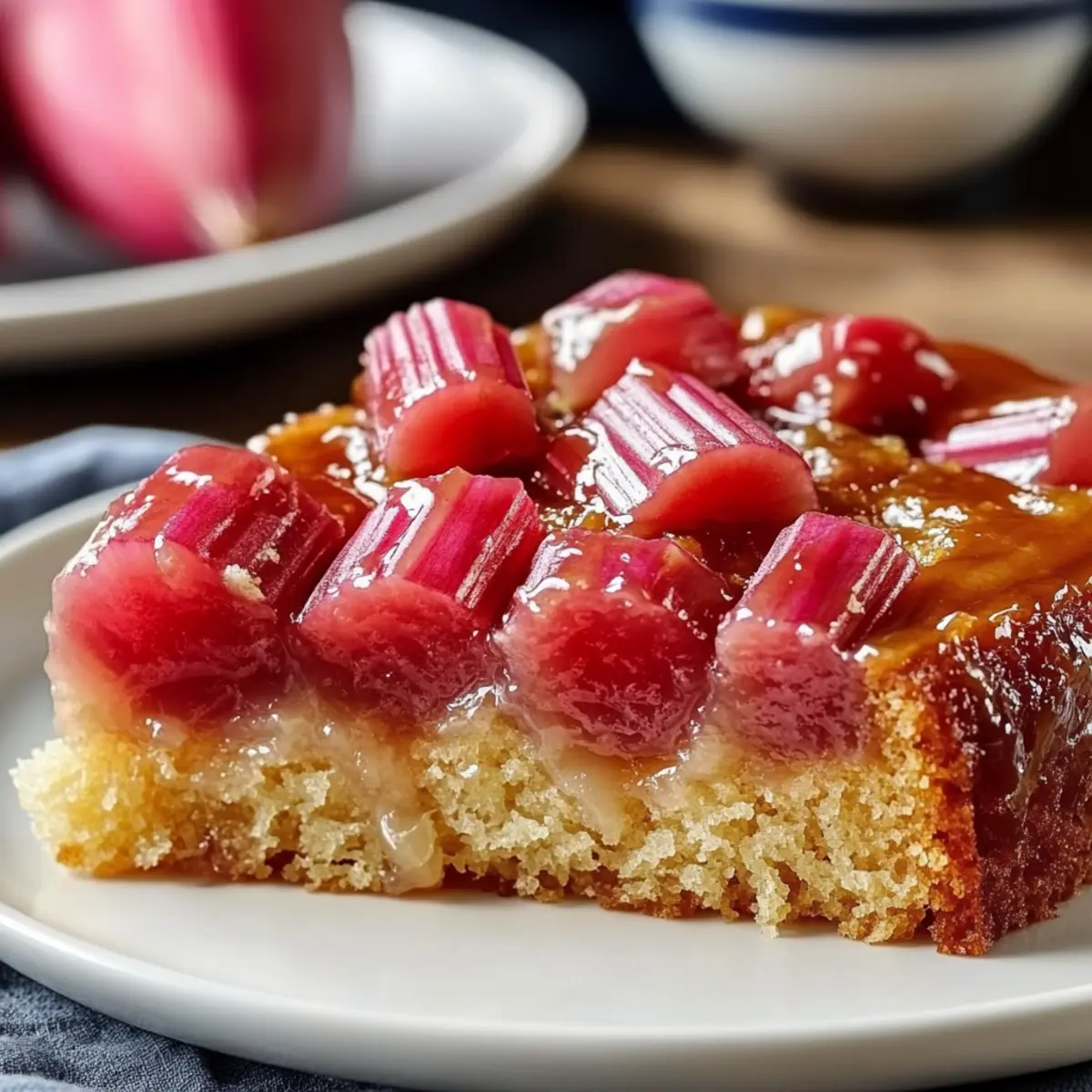Rhubarb Upside‑Down Cake