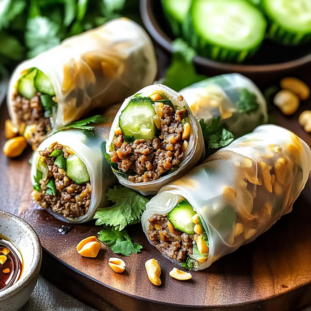 Thai Basil Beef Rolls