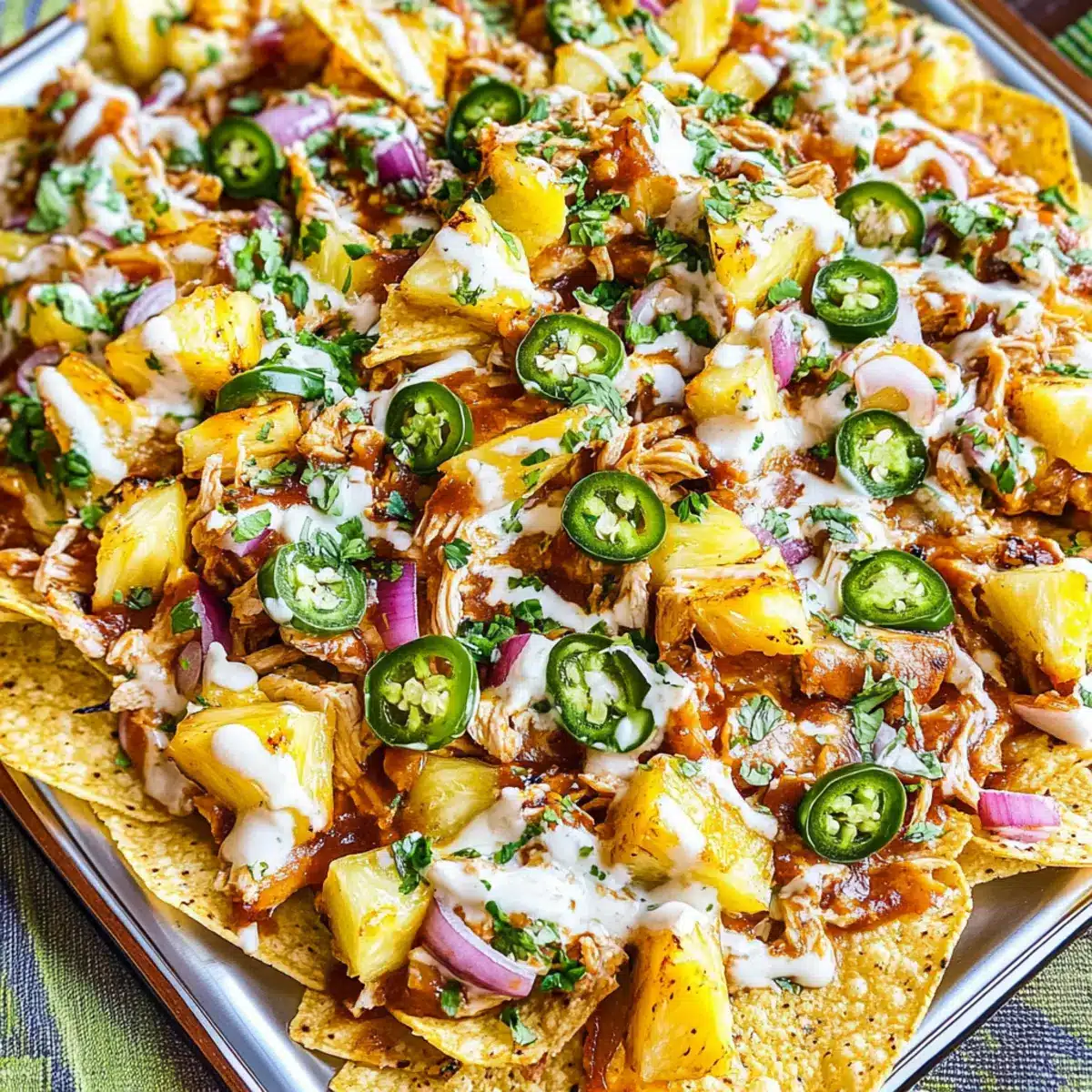 BBQ Chicken and Grilled Pineapple Nachos