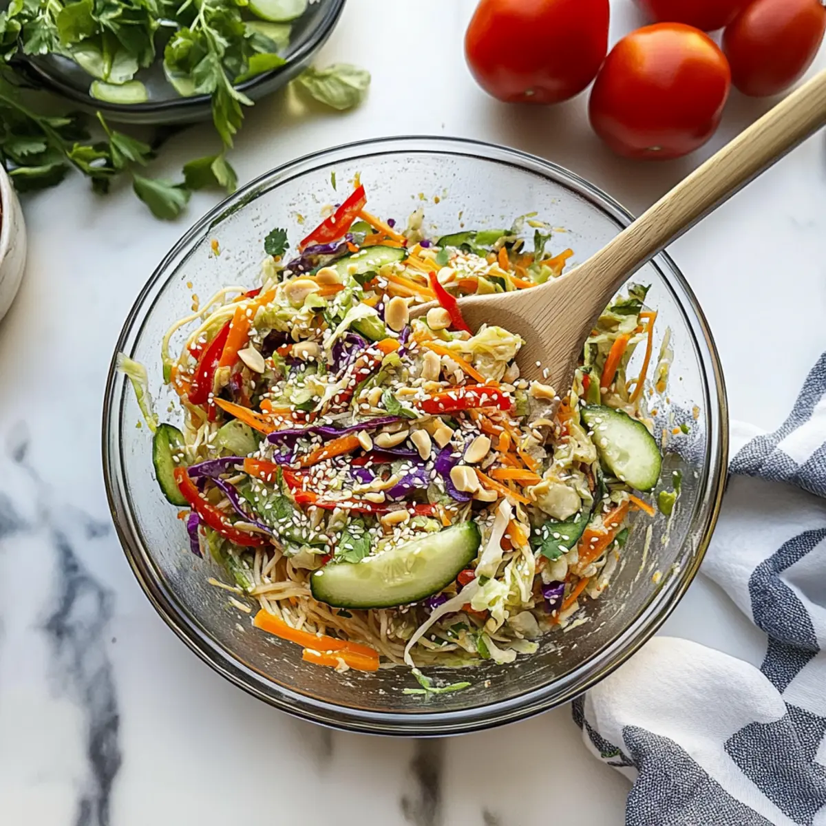 Spring Roll Salad with Spicy Ginger Dressing