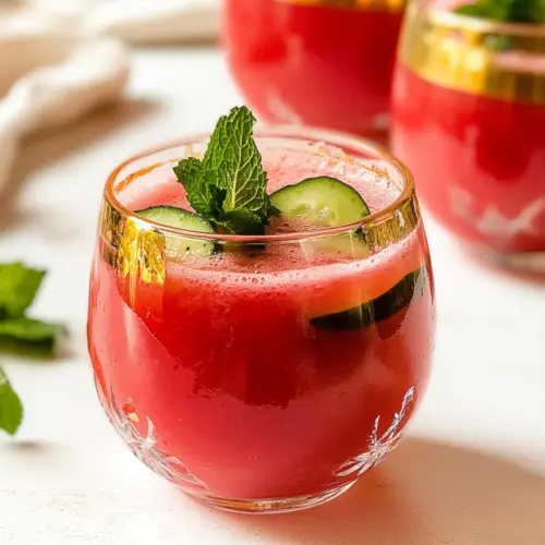 Fresh Watermelon Cucumber Mint Juice