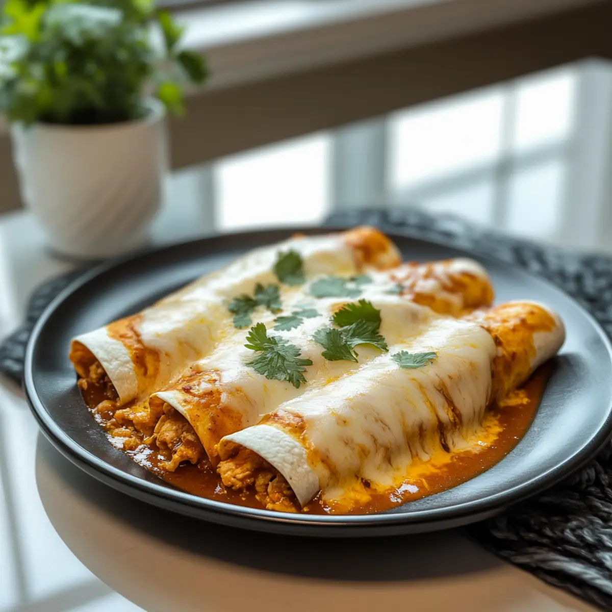 Creamy Crockpot Chicken Enchiladas