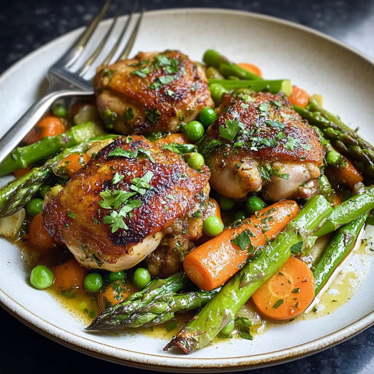 Pan-Roasted Chicken Thighs with Spring Vegetables
