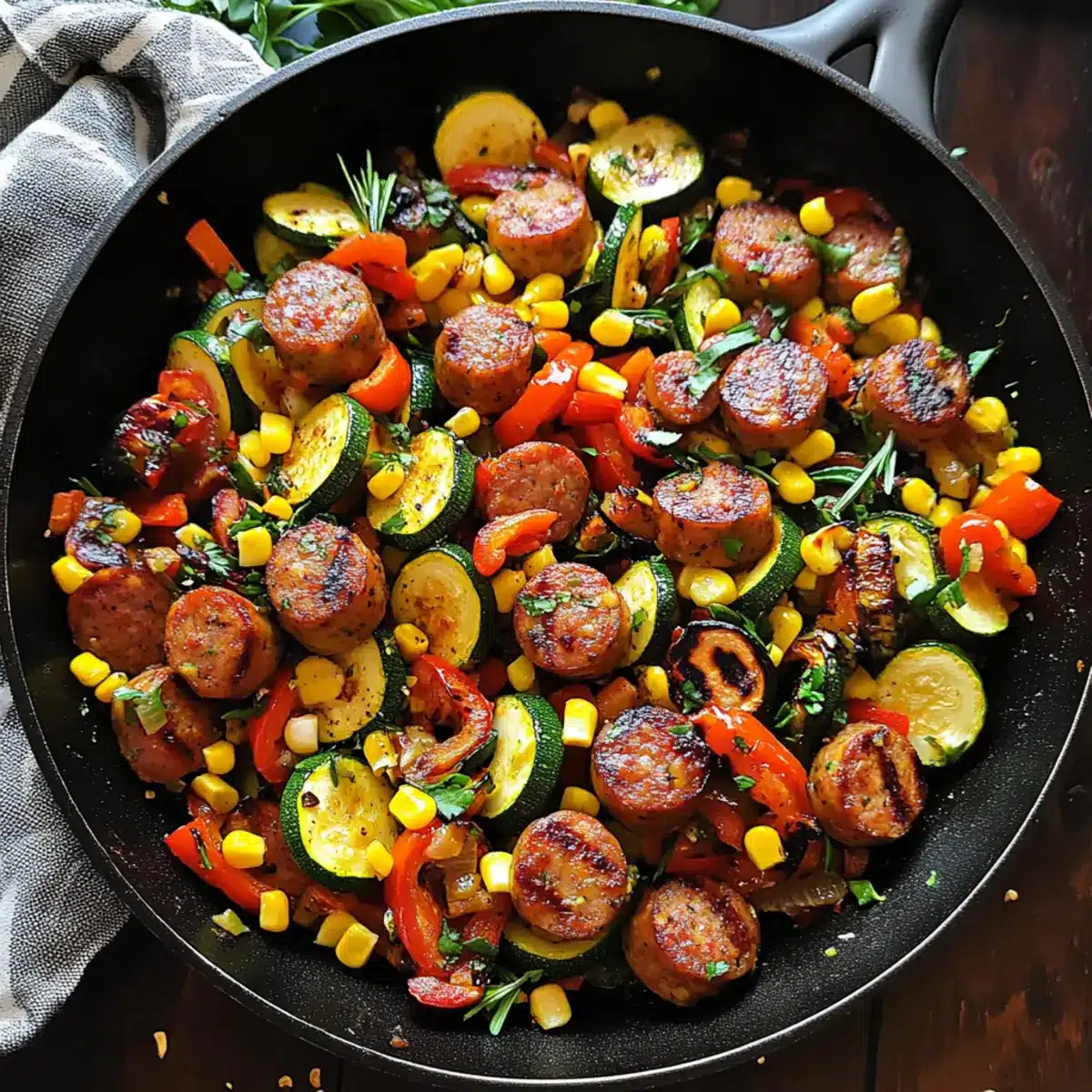 Sausage and Veggies Skillet