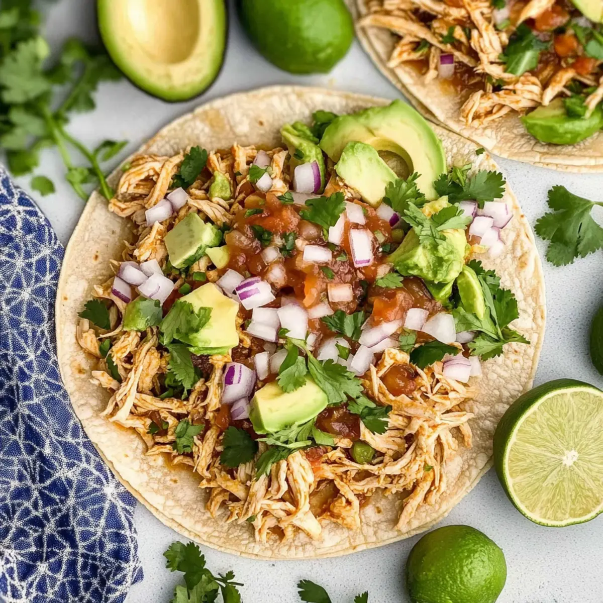 Healthy Crockpot Chicken Tacos