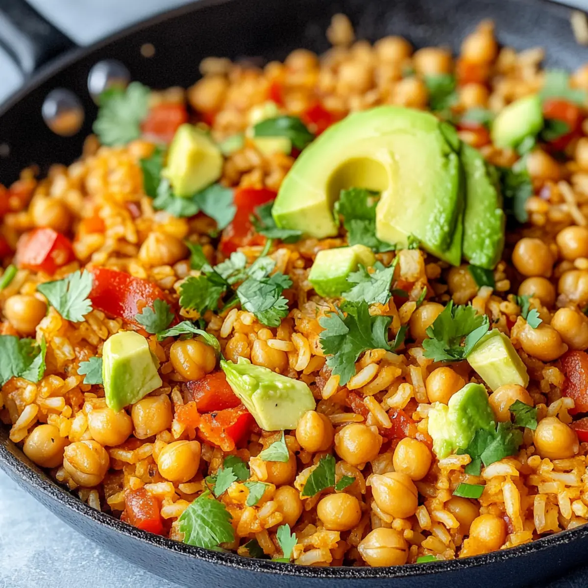 Taco-Spiced Chickpea and Rice Skillet
